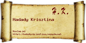 Hadady Krisztina névjegykártya
